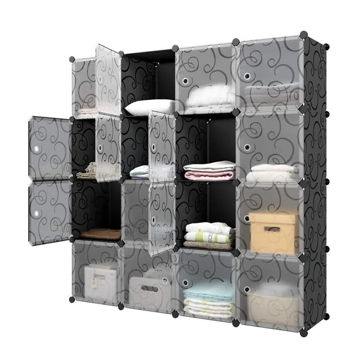 Cubo de almacenamiento portátil, 16 cubos, estantes de almacenamiento, armario de dormitorio, muebles