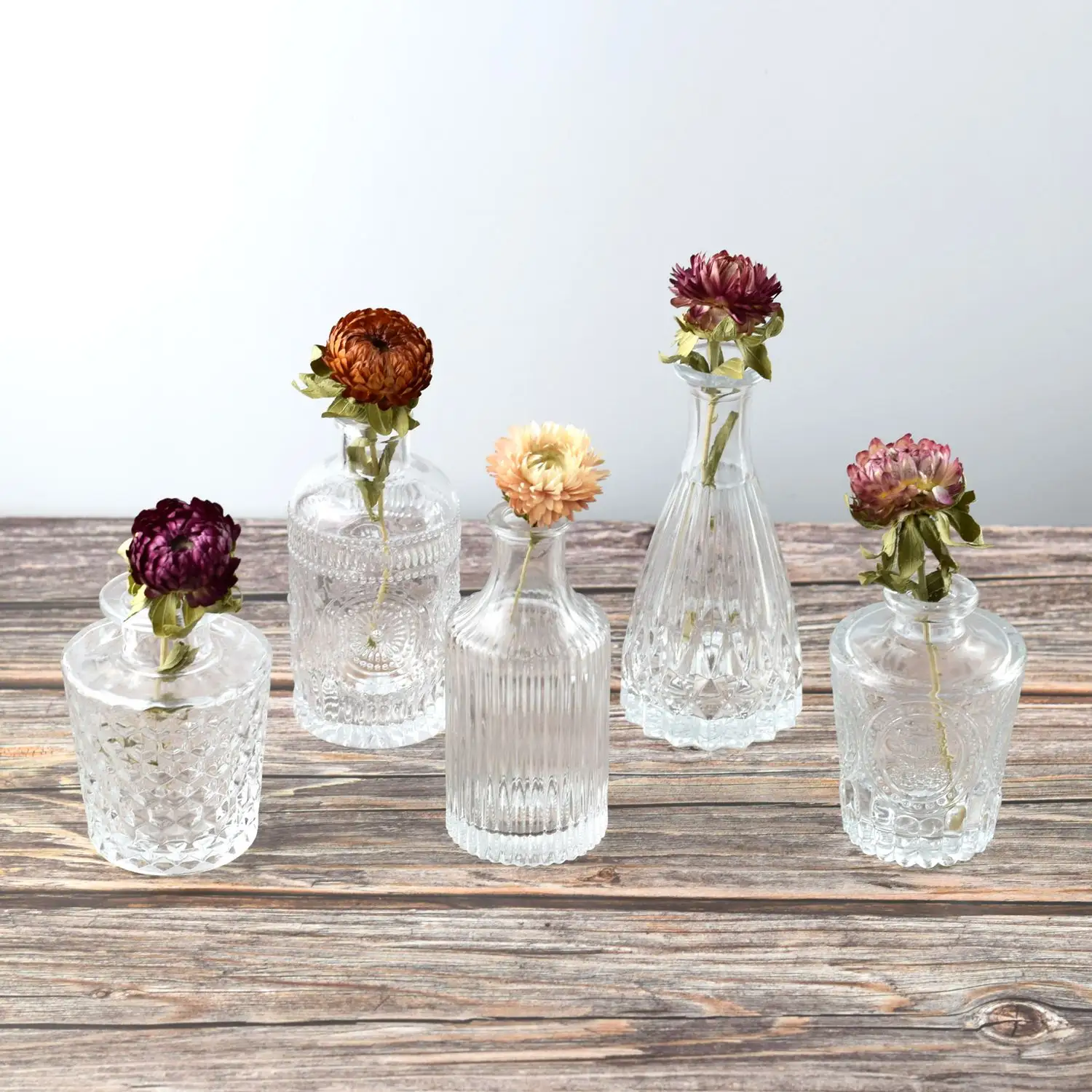 Jarrones de brotes a granel bonitos jarrones de cristal para centros de mesa Mini jarrón Vintage para decoraciones de boda