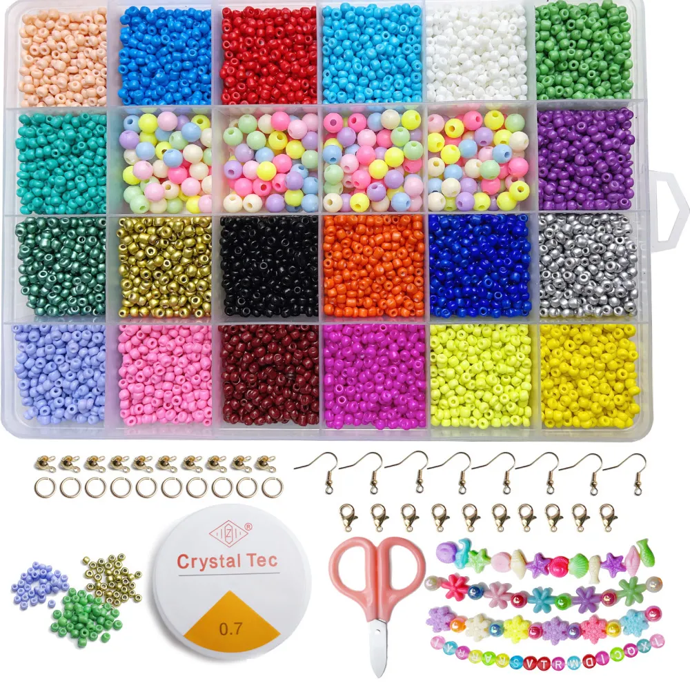 Conjunto de contas de plástico para meninas, kit de contas acrílicas de multicolorido, brinquedos para criança, meninas, diy