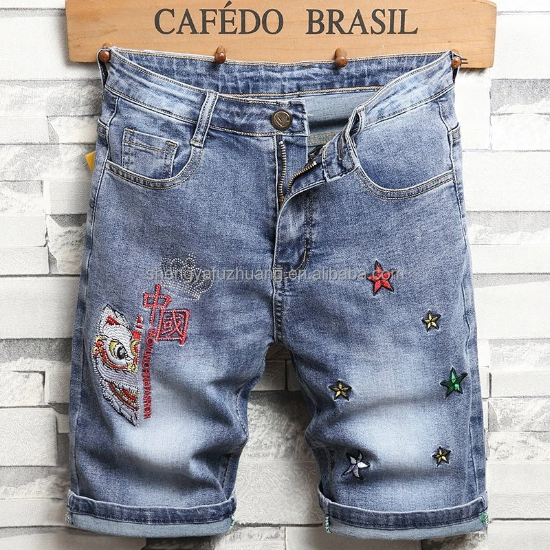 Hot selling high quality jeans shorts men's summer Stretch JeansHot selling high quality jeans shorts men's summer Stretch Jeans