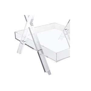 Gấp 2-Tier <span class=keywords><strong>Acrylic</strong></span> đồ nội thất Khay bảng với 2 lưu trữ khay lucite bên bàn cà phê OEM dịch vụ hiện đại đương đại - Product Image 3