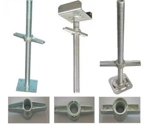 环锁脚手架施工工具系统中的预镀锌钢螺杆空心实心底座和U形头千斤顶和蝶形螺母 - Product Image 2
