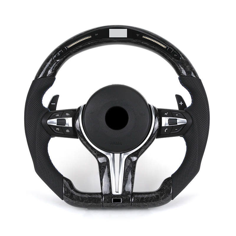 Cuir semi-perforé + Carbone forgé + LED