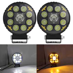 ไฟ LED 8ดวงสีขาวและสีอำพันออกแบบได้เองอุปกรณ์เสริมระบบไฟรถจักรยานยนต์โปรเจคเตอร์สำหรับรถบรรทุกรถยนต์ - Product Image 2