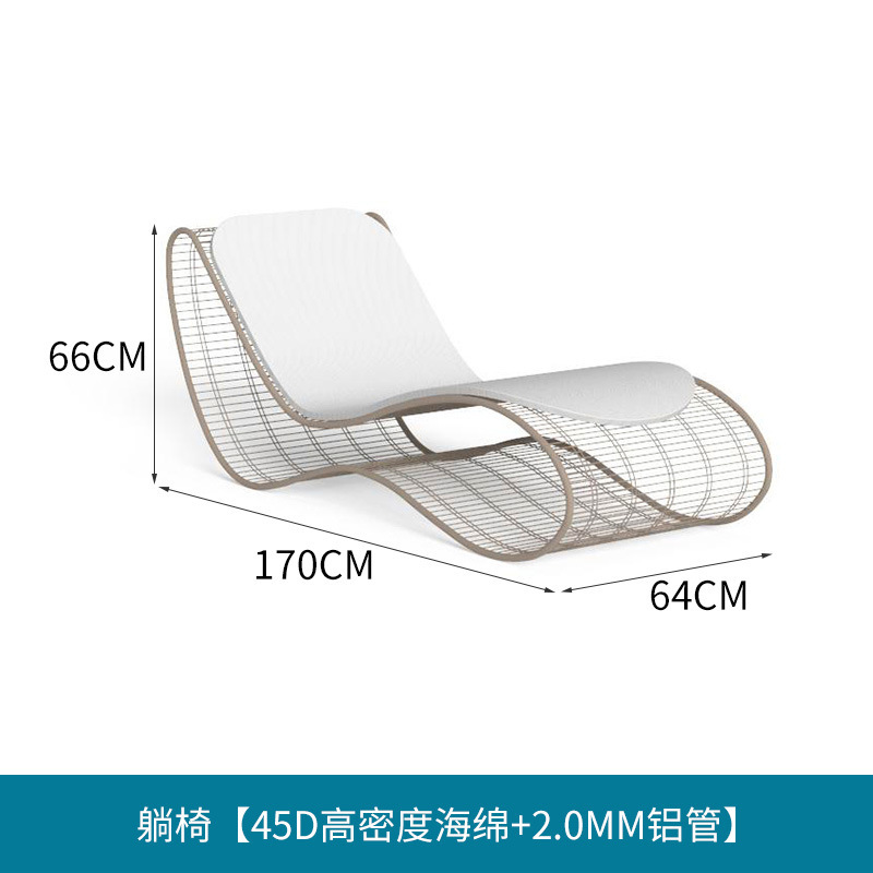 Champagne color, recliner, 45d high density sponge, 20mm aluminu