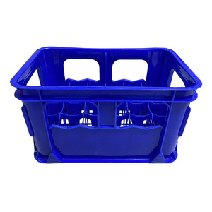 24 Bottle <strong>Stackable</strong> HDPE Plastic <strong>Crate</strong> With <strong>Mesh</strong> Design Beverage Storage Box for Wine and Beer Plastic Case - Product Image 5