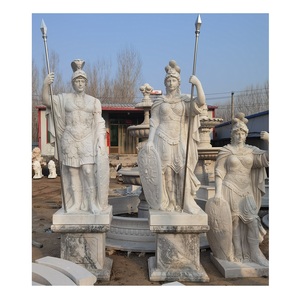 Patung marmer putih, patung prajurit wanita gaya taman, tentara Romawi kuno ukuran hidup - Product Image 2