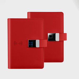 Artículo de regalo A5 Notebook Fingerprint Lock Diary Notepad 8000mAh Powerbank Leather Notebook con cargador inalámbrico de 5W - Product Image 6