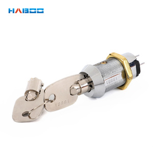 HABOO 19mm HB209高セキュリティオフスイッチ自動ドアアクセス制御キースイッチロック3ポジション入力電圧24vdc - Product Image 2