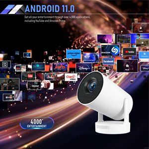 HY300 Pro Plus新着ホームシアター720PビデオポータブルプロジェクタースマートAndroid 11.0 WIFIクアッドコアミニProyector - Product Image 6