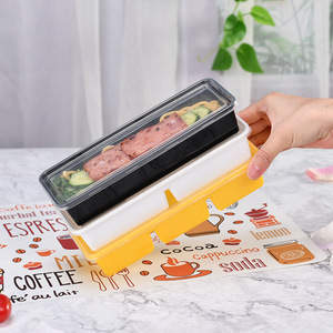 ODM/OEM食品级矩形包装容器盒托盘隔间一次性塑料寿司盒，带透明盖子 - Product Image 2