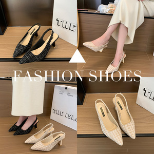 S3932R春夏新款尖头高跟闭合脚趾凉鞋，适合镂空背部女性 - Product Image 3