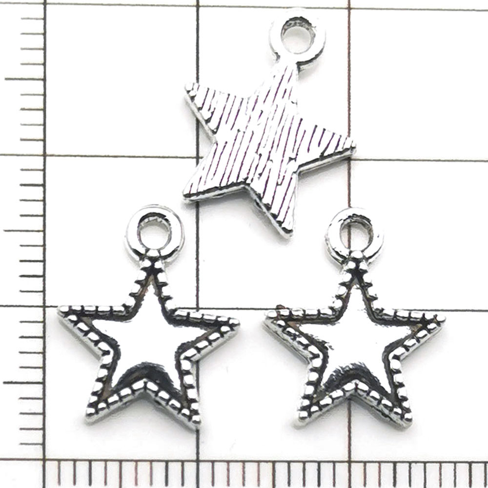 One antique silver five-pointed star - 0.7g - 12*16mm - 9842