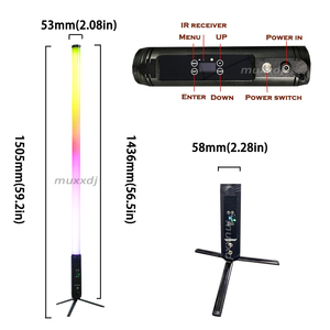 Tubo LED Uplights Batería Inalámbrico Dmx RGBWA 5 en 1 360 Grados LED Pixel Tube Light IR remoto y APP Control - Product Image 3