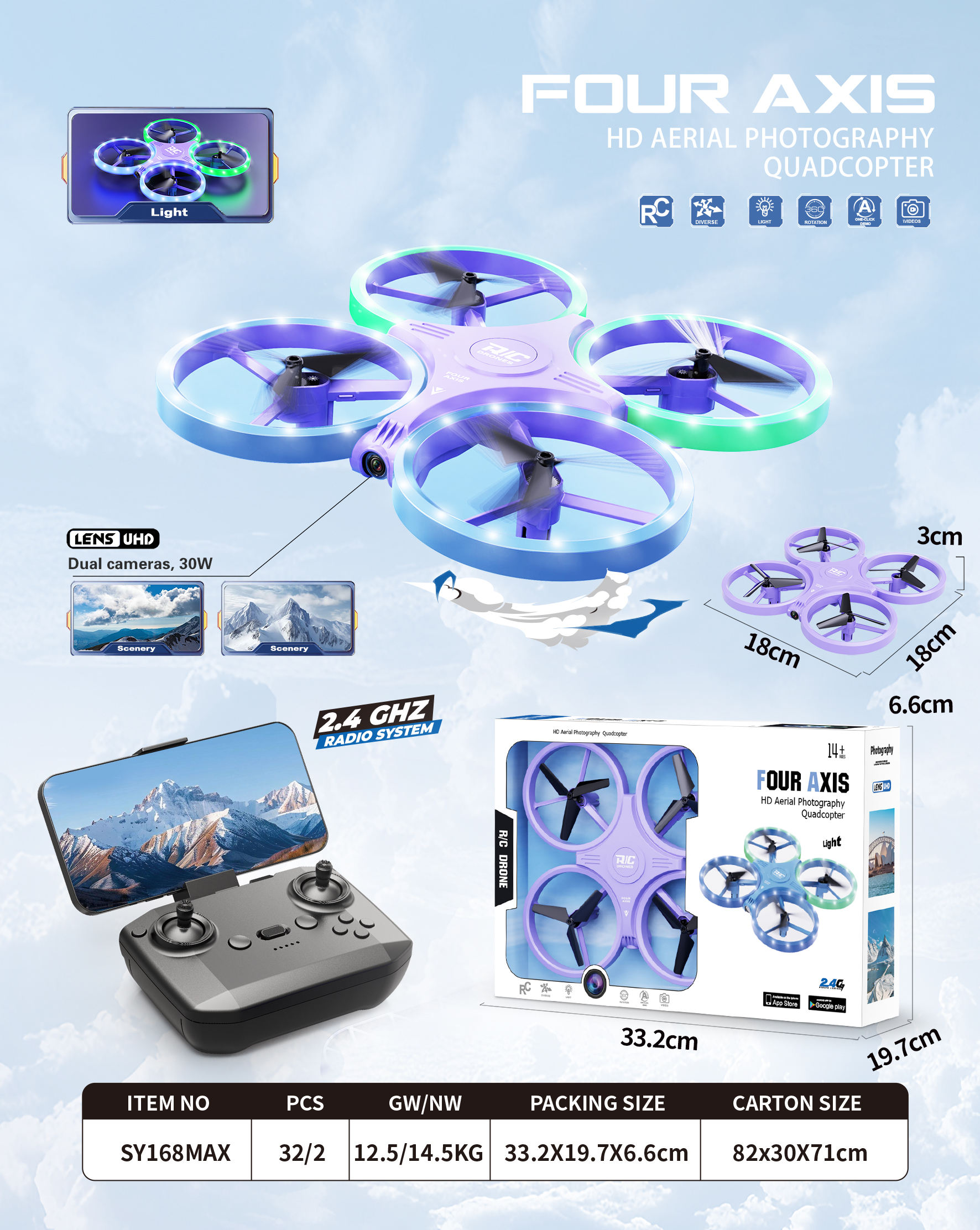 Caméras violettes-SY168MAX-Dual