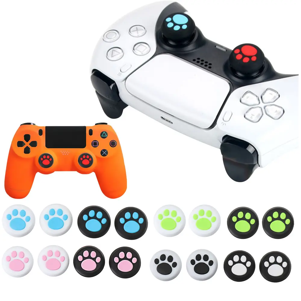 PS4 aksesuarları kediler Analog sopa Thumb çubuk sapları Joystick silikon ForPS5/ PS4/PS3/PS2/XBOX denetleyici