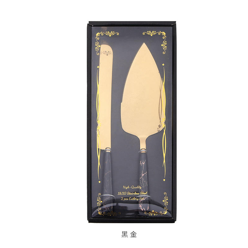 Couteau à gâteau avec manche en céramique platine (sac OPP)