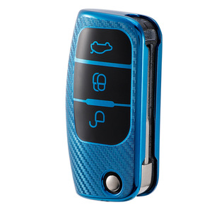 Carbon Fiber TPU Car Remote <strong>Key</strong> Cover Case for <strong>Ford</strong> Fiesta Focus <strong>2</strong> Ecosport Kuga Escape Falcon B-Max C-Max Eco Sport Galaxy - Product Image 1