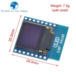 TZT 0,66 Zoll OLED-Anzeige modul für WEMOS D1 MINI ESP32-Modul Arduino AVR STM32 64x48 0,66 "LCD-Bildschirm IIC I2C OLED