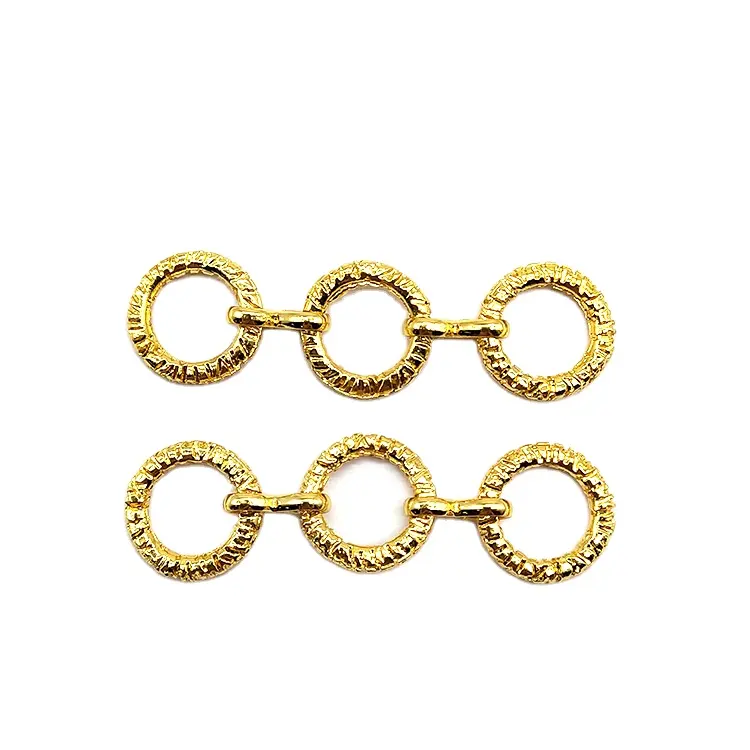 Petite boucle de connecteur de Bikini en métal plaqué or à trois anneaux pour accessoires de maillots de bain, vente en gros