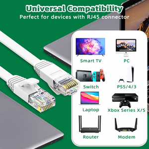 <strong>Ethernet</strong> Cable CAT6 <strong>Flat</strong> Lan UTP RJ45 Connector Network Patch Cord Cable for PS PC Internet Modem Router Cat 6 Cable <strong>Ethernet</strong> - Product Image 6