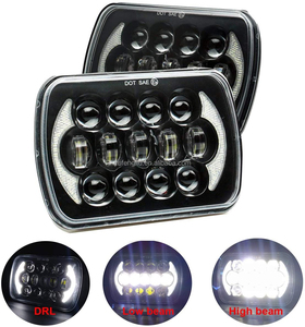7x6インチLEDヘッドライト50Wハイロービーム長方形LEDライト、DRL機能付きターンシグナルジープラングラー用スクエアヘッドランプ - Product Image 4