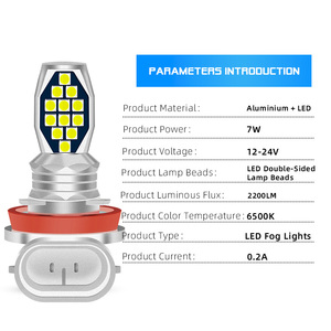 TGZ Led otobüs ortam aydınlatma göstergesi olumsuz hava 7W 3030 CSP 24SMD Headbulb araba sis farları 9005 9006 H4 H7 H8 H11 H16 P13W - Product Image 2