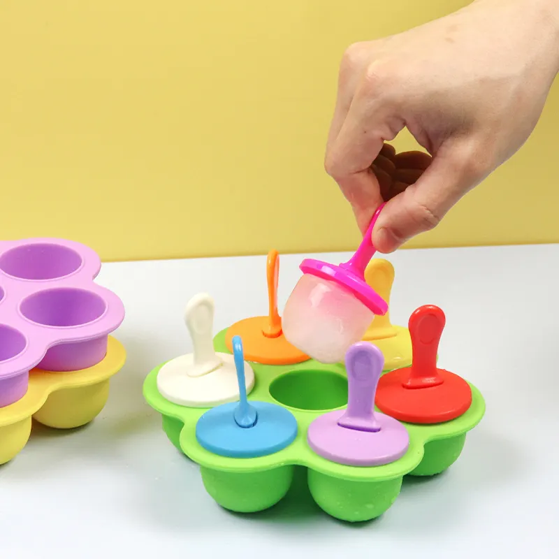Moules à Popsicle en Silicone Sans BPA Enfants Crème Glacée DIY Moules à Pop Récipient de Stockage Multifonctionnel pour Aliments Faits Maison