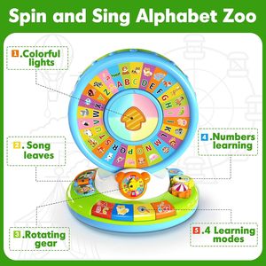 CPS Montessori Baby ruota panoramica interattiva Spin e cantare alfabeto Zoo giocattoli educativi per l'apprendimento dei bambini - Product Image 2
