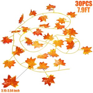 12 Pack Maple Fall Leaf Garland, Hanging Vines Autumn Garland Artificial Fall Maple Leaves Garland Thanksgiving Decor for Home W - Product Image 2