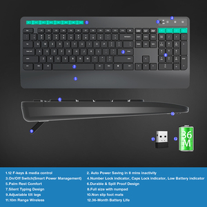 Teclado y ratón inalámbricos USB ergonómico de diseño personalizado, conjunto de teclado y ratón Bluetooth para ordenador de escritorio de España - Product Image 5