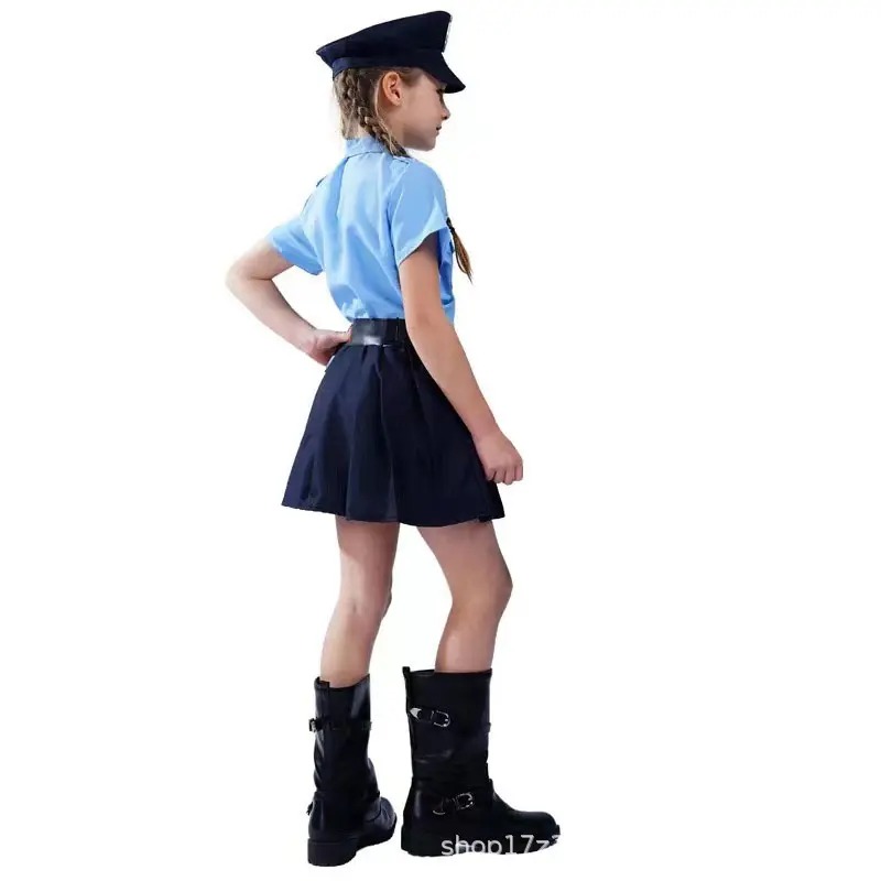 Día DE LA CARRERA Semana del libro Fiesta de Halloween Juego de rol Prop Niñas Oficial de policía Disfraz Niños Niño Cosplay Uniforme