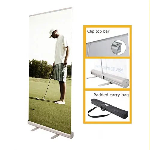 Roll Up Stand TE-1A-2S High Quality Luxurious Retractable Roll Up Banner Stand Customized Logo Roll Upretractable Banner Stand Hardware