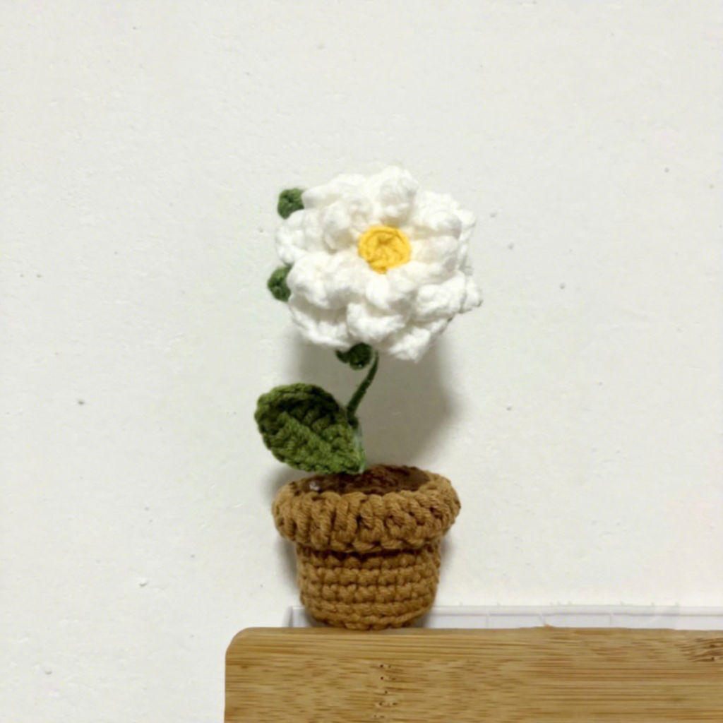 16 crochet knitted small port flower 12*5*5cm
