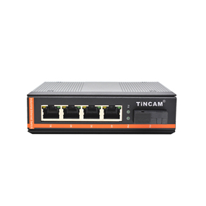 TINCAM Gigabit <strong>5</strong> Port Industrial Networking POE <strong>Switch</strong> <strong>4</strong> RJ45 POE+1 SC 20km IP40 Working -40 to 80 Degrees Camera POE <strong>Switch</strong> - Product Image 1