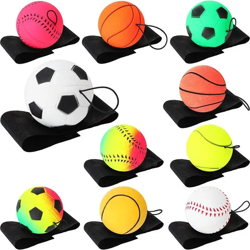 Sport ritorno spugna gomma mano palla gioco esercizi che rimbalzano elastico su corda di Nylon bambini bambini palla giocattolo all'aperto