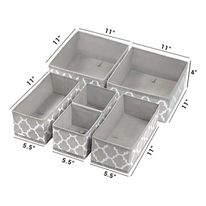 Set 6 Foldable Fabric Storage <strong>Bins</strong> Square Box Containers for Socks Dresser Drawer Cupboard Organizer Office Organization <strong>Packing</strong> - Product Image 5