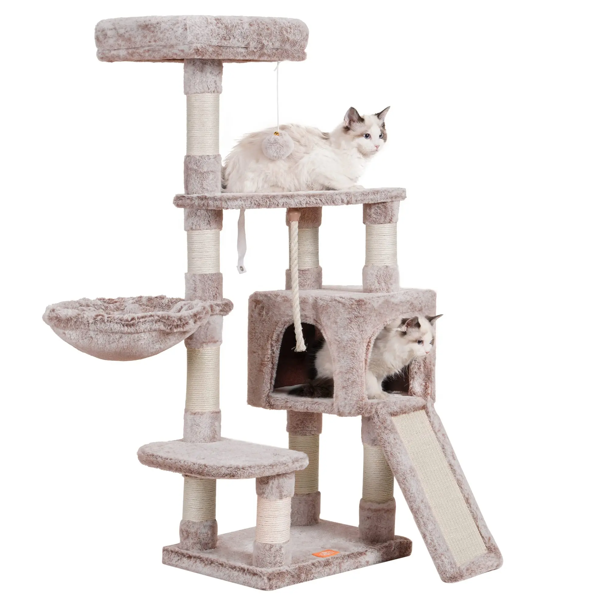Petdom 2022 üst sıralanmış kat tavan kedi ağaçları & Scratcher için büyük kediler Modern kedi aktivite tırmanma ağacı oyuncak kule ev yatak