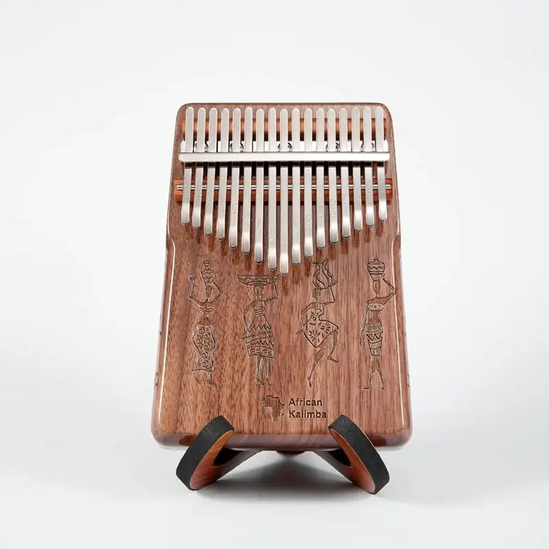 Acacia Kalimba 17 teclas de percusión Cega pulgar piano instrumento musical hecho a mano