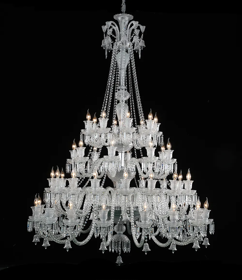 Lampu gantung kristal Modern klasik, lampu gantung kristal kaca dengan kap lampu hotel