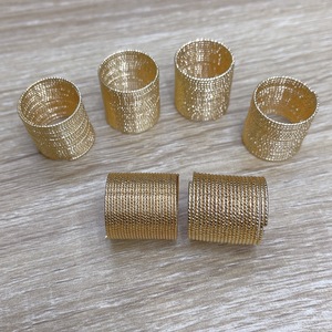 qixian batch <strong>patterned</strong> copper wire wrapped gold color ring <strong>string</strong> <strong>bead</strong> DIY handmade loop multi-loop material - Product Image 3