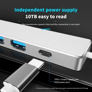 通用串行总线3.0 2.0集线器4端口多分离器适配器类型通用串行总线3.0 2.0便携式TF坞站，适用于苹果笔记本电脑专业电脑附件