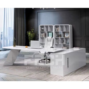 High Quality <strong>Customized</strong> White High Gloss Modern Executive <strong>Computer</strong> Writing Table Office Desk - Product Image 2
