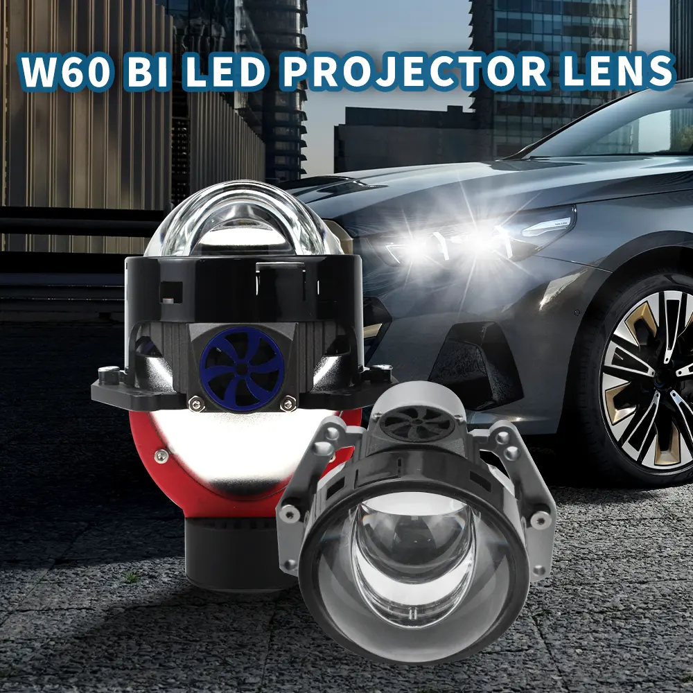 Lensa proyektor Led Bi Super terang, lampu proyektor Led H/L Beam W60 150 watt untuk Auto Bi