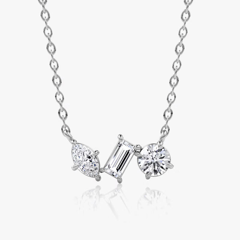 Moissanite + certificat GRA-argent