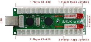 Juego de 2 jugadores Arcade DIY Kit codificador USB controlador botón Joystick para Retro Pie Raspberry Pi MAME PC