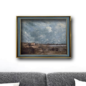 Репродукция Жан-Баптист-камиль Коро пасмурное небо Па-де-Кале Печать на холсте цифровая печать экологически чистые произведения искусства в рамке - Product Image 1