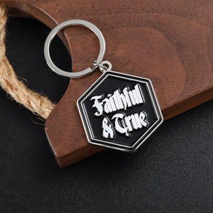 Kişiselleştirilmiş Logo anahtarlık emaye mektup sihirli kelimeler özel anahtarlıklar altın gümüş kaplama çinko alaşım Metal anahtarlık hediyelik eşya için - Product Image 6