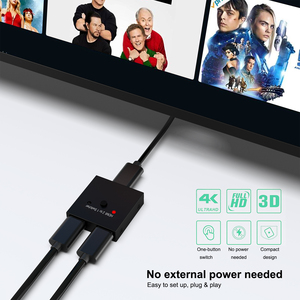 Interruptor HDMI personalizado 4K @ 60Hz, conmutador HDMI bidireccional 2 entradas 1 salida, 1 entrada 2 salidas, compatible con 4K 3D HD 1080P
