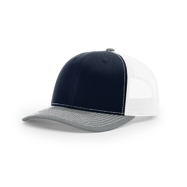 Navy blue white net heather grey